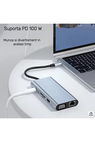 ATOM DEALS ® Hub 11-în-1 de tip C