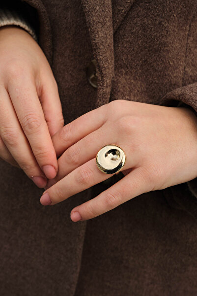 ByFlorya Jewelry Vip Large Round Domed Ring with Inwardly Curved Plate Free S...