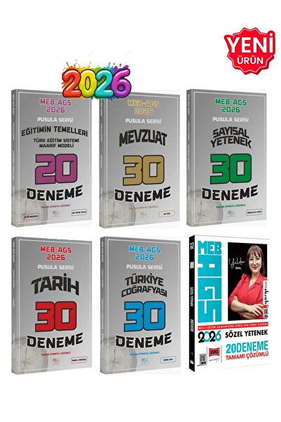 CBA Akademi 2026 - MEB-AGS Tüm Dersler Tamamı Çözümlü Deneme Seti ( 6 Kitap)