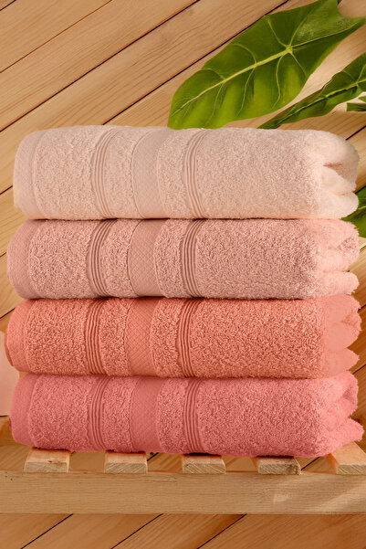DNZGÜLCAN Lera 4-Piece 70X140 Towel Set - Bathroom Towel Set |   100% Cotton ...