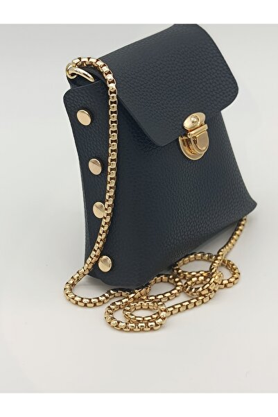 Silblack Women's Gold Chain Strap and Lock Detailed Daily Stylish Mini Should...