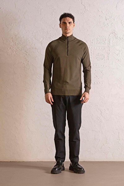 GMG FIRENZE Ανδρικό πουλόβερ με φερμουάρ ψηλός λαιμός με μανίκια ρεγλάν