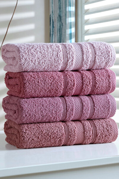 DNZGÜLCAN Lera 4-Piece 70X140 Towel Set - Bathroom Towel Set |   100% Cotton ...