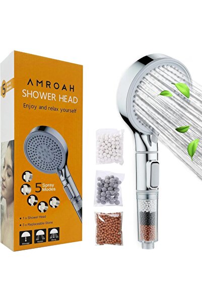AMROAH High Pressure Ionized Shower Head by