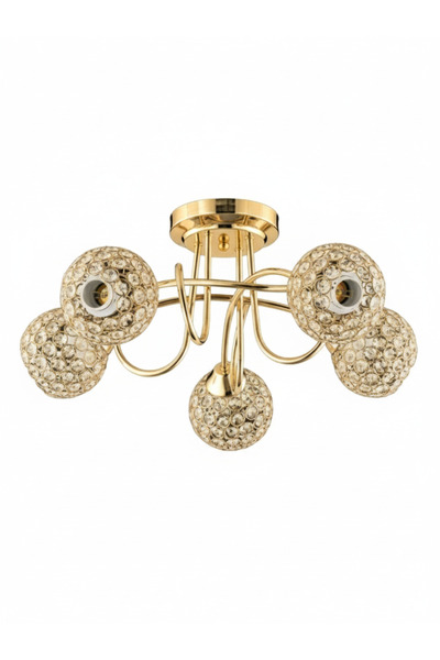 Avonni AV-7013-109-5S Gold Kaplama Modern Avize E27 Metal Cam 50 cm