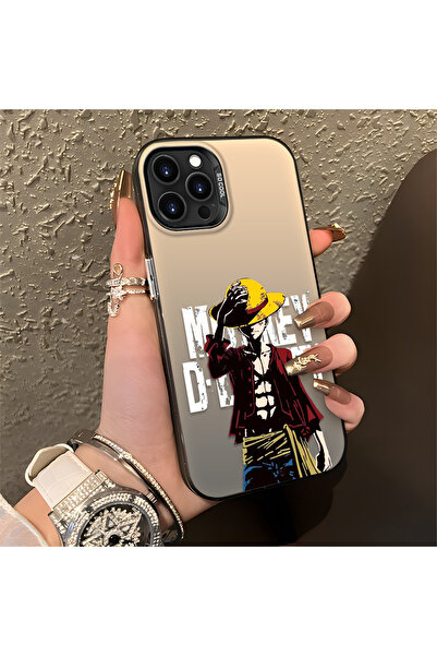 Hontinga iPhone 14 Pro Max Uyumlu Trend Erkek Desenli Silikon Kenar Sert Arka...