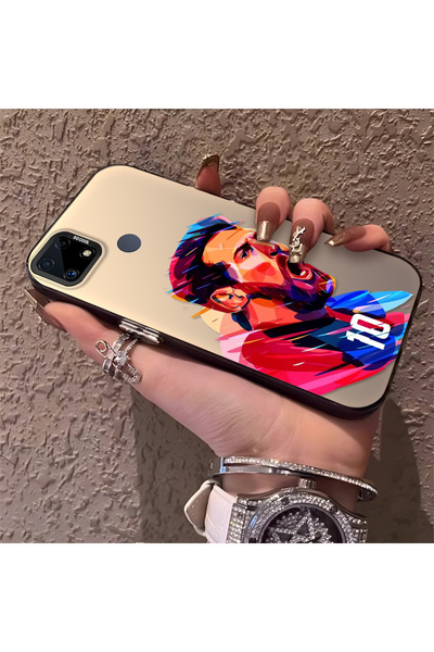 Hontinga حافظة هاتف من السيليكون الصلب متوافقة مع هاتف Realme C25 بنمط نجم كر...