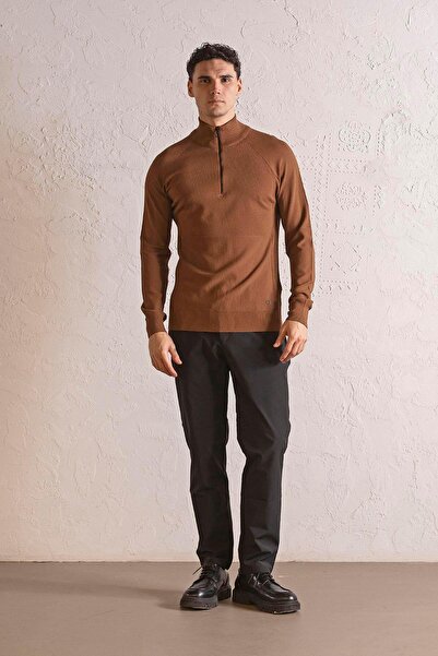 GMG FIRENZE Ανδρικό πουλόβερ με φερμουάρ ψηλός λαιμός με μανίκια ρεγλάν