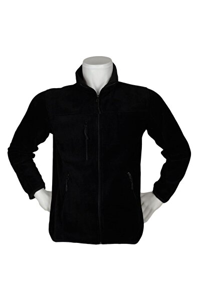 E-Uniform Siyah 3 Fermuarlı Polar Hırka İş Montu Unisex