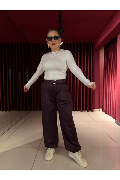 Serpirella Butik Lastik Detail Pleated Trousers