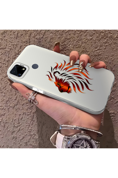 Hontinga حافظة هاتف ذات ظهر صلب من السيليكون متوافقة مع هاتف Realme C25 بتصمي...