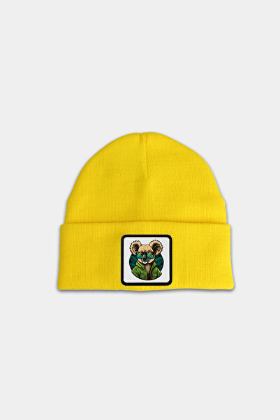 BlackBörk Yellow Children's Beanie with Koala Logo