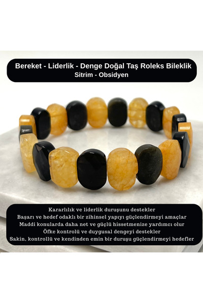 YILDIZ DOĞAL TAŞ SERTİFİKALI Bereket & Liderlik & Denge Doğal Taş Roleks Bile...