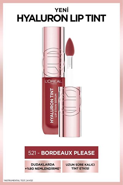 L'Oreal Paris Hyaluron Lip Tint Dudak Parlatıcı - 521 Bordeaux Please