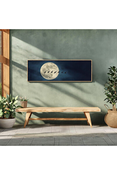 woodhomeworks Tek Parça Gerçek Ahşap Yatay Panorama Çerçeveli Tablo zaman ve ...