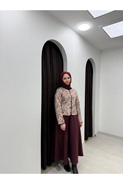 Markanyon Şal Desen Etek Ceket Takımı