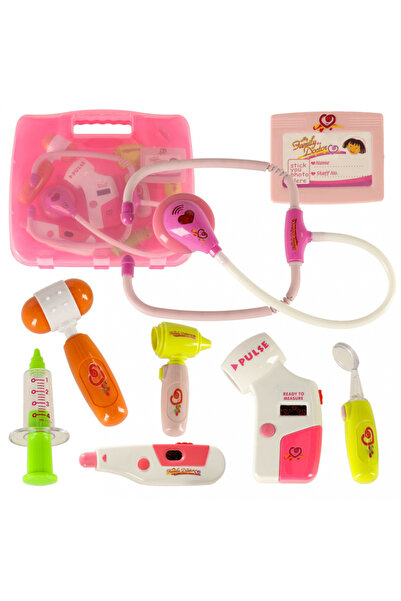 Ikonka Interactive medical kit for children Pink, equipped with sounds, light...