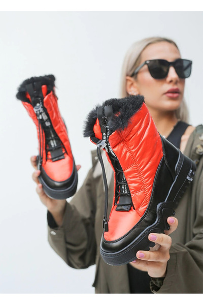 Guja Verra Mikro Materyal Kauçuk Taban Turuncu Renk Kar Botu G024