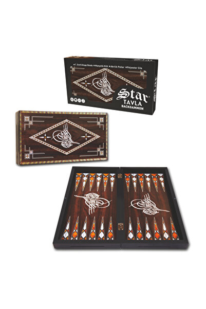 Star Oyun Aletleri Star Antique Backgammon Set - Ottoman Tughra