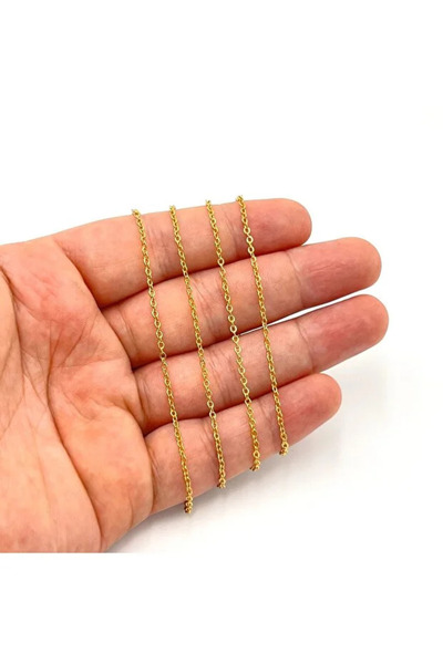 MADEFORYOUU 1 Metre 0.40mm Lak Kaplama Zincir, Kolye Zinciri, Takı Zinciri, G...