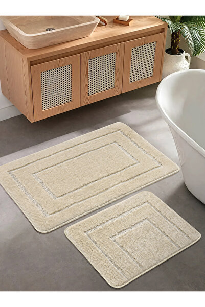 Konfor Halı مجموعة سجادة حمام ذات قاعدة طبيعية مضادة للانزلاق، تدوم طويلاً، ن...