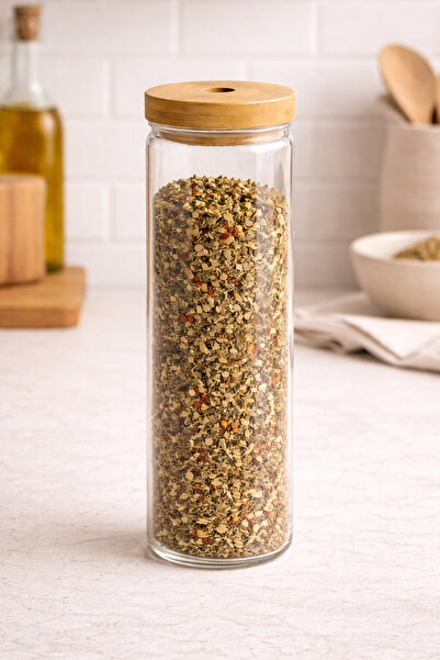 Kitchen Way Borosilicate 1500ml Jar with Bamboo Gasket Lid Kw-791