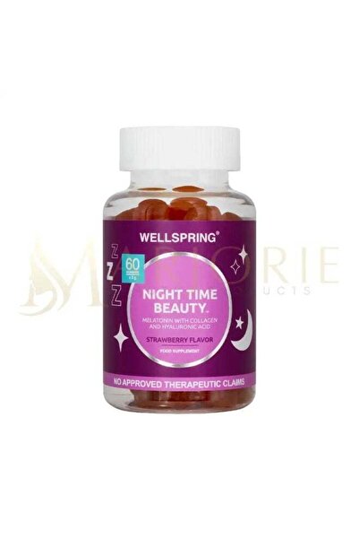 Wellspring Night Time Beauty Melatonin With Collagen And Hyaluronic Acid Stra...
