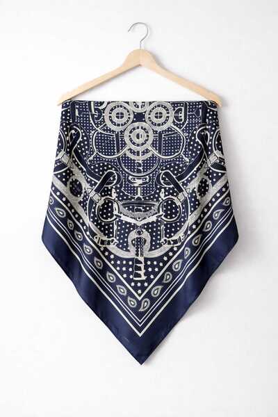 tomrisboutique وشاح حريري فاخر مربع الشكل مقاس 90×90 سم