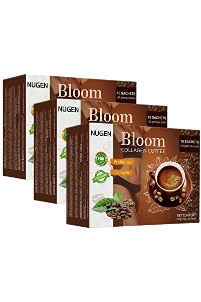 NUGEN Nogen 3 Packs of Bloom Collagen Coffee - 100% Organic with Glutathione