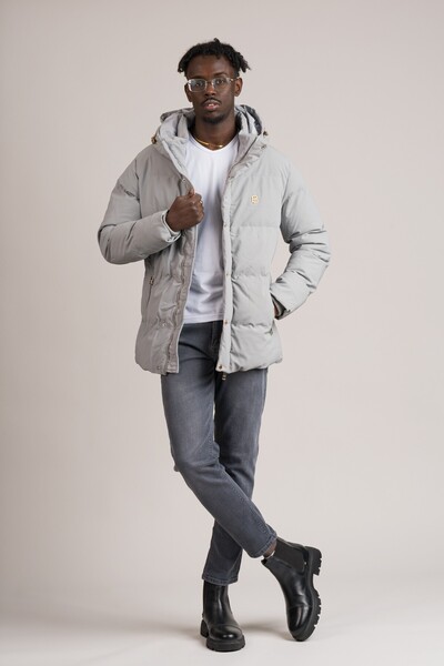 AKÇAYLAR Slimfit Fixed Hooded Fiber Filled Inflatable Coat