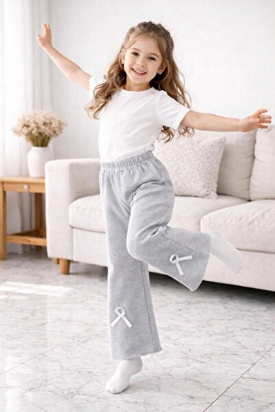 NOVERAM KİDS بيجامة بناتية من قماش ريبا مرن مع تفاصيل فيونكة