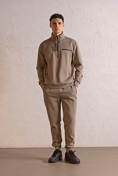 GMG FIRENZE ψηλός λαιμός Ανδρικό φούτερ με φερμουάρ και λεπτομέρεια με κουμπώ...