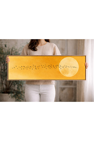 woodhomeworks Tek Parça Gerçek Ahşap Yatay Panorama Çerçeveli Tablo zaman ve ...