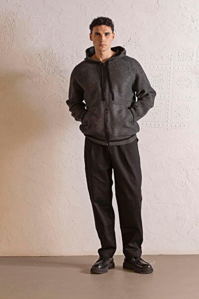 GMG FIRENZE Чоловічий кардиган з капюшоном, блискавкою та кишенями-кенгуру