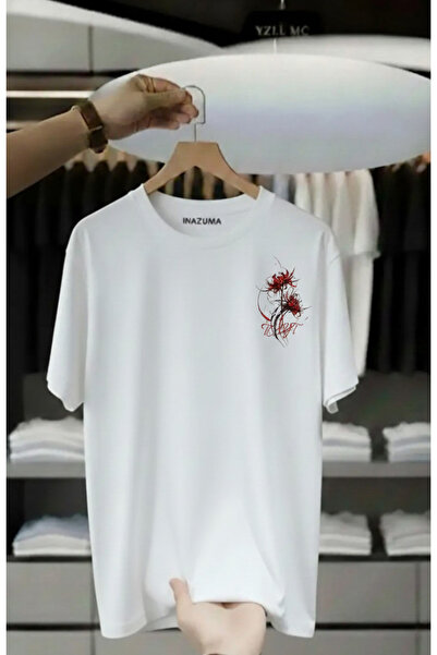 İnazuma Outdoors Unisex Oversized Printed Cotton Crew Neck Short Sleeve White...