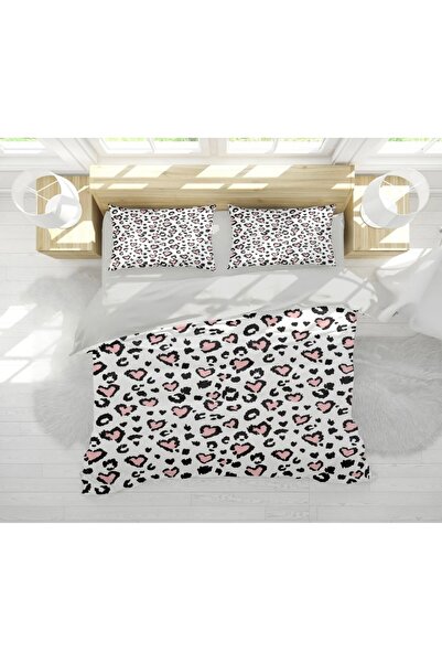 Home Pink Leopard Double Duvet Cover Set