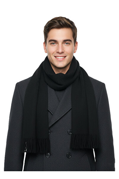 Oppland وشاح شتوي رجالي محبوك ذو ملمس ناعم مع شراشيب يحافظ على الدفء وتصميم أنيق