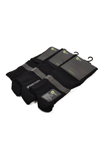 WALKWAY Massimo 24K006 3-Pack Long Socks Black Flexible Breathable Unisex Bam...