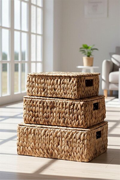 Bayev Favorite 9093 Wicker Weave Decorative Basket Set with 3 Lids - 3 Sizes ...