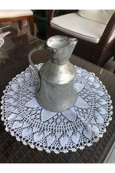 ByTUNCA El Yapımı Yuvarlak Tığ işi Masa örtüsü: 16 cm Çapında.