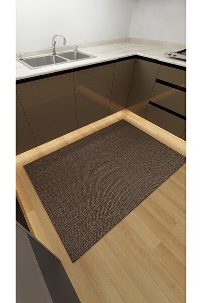 Halliva Jute 6003D Kahve Jüt Hasır Dokulu Salon Yatak Odası Mutfak Halısı