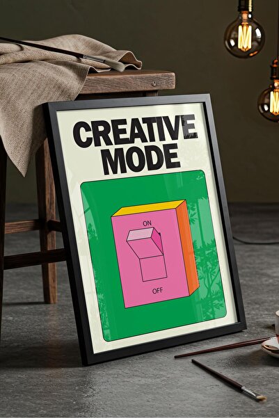 Buka Shops "Creative Mode" Motivasyonel Tasarım - Siyah Çerçeveli Tablo