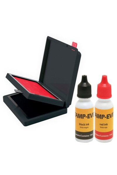 Stamp-Ever حبر إعادة تعبئة/وسادات ثنائية اللون، مقاس كل وسادة 2-3/8 × 4 بوصات