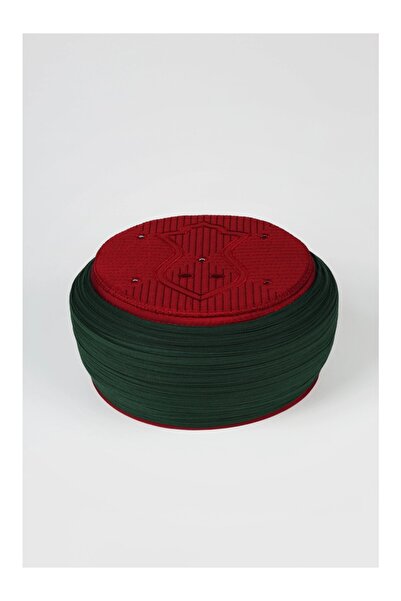 Sarıkhane غطاء صلاة للأطفال - قماش أخضر - غطاء رأس بورجوندي - غطاء دائري - نا...