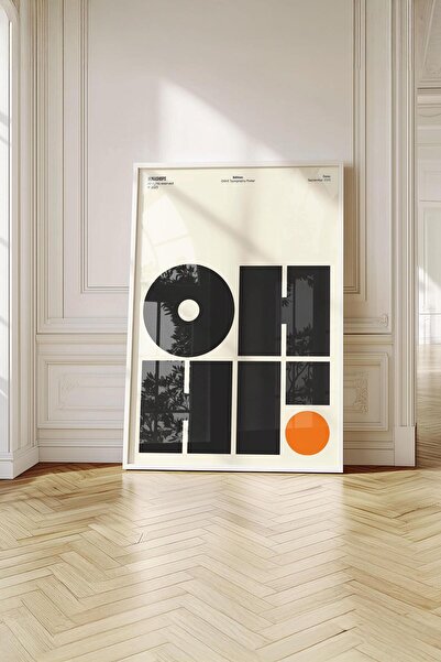 Buka Shops Minimalist "OH" Tipografi Sanatı - Beyaz Çerçeveli Tablo
