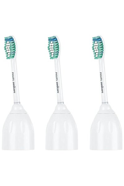 Philips رؤوس فرشاة أسنان بديلة أصلية من سونيكير لسلسلة E، 3 رؤوس فرشاة، أبيض
