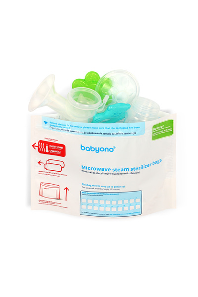 Babyono Set of 5 bags for sterilizing bottles, teats and other baby products,...