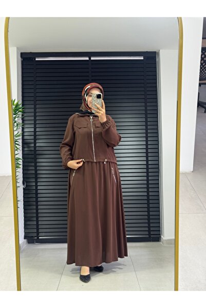 KübraTrend KADIN FERMUARLI ETEKLİ TAKIM OSHO KUMAŞ TUNİK İKİLİ TAKIM