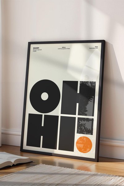Buka Shops Minimalist'Oh' Typography Art - Black Framed Painting