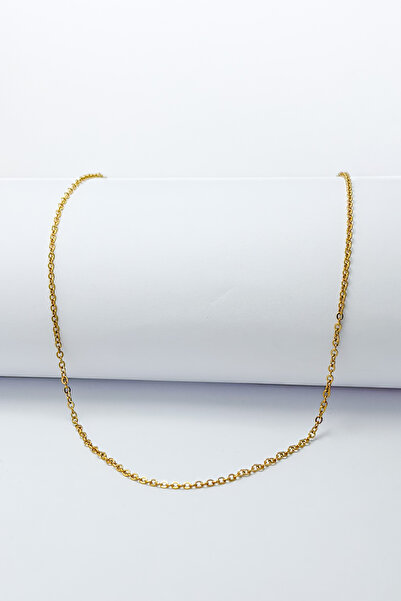 DEARWİSH Gold Color Ring Accordion Model 316L 60 cm Stainless Steel Chain
